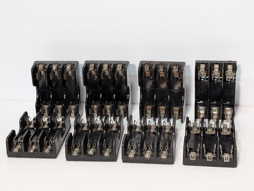 (8): Assorted Fuse Terminal Block Holders, Gould Shawmut, Taylor, Marathon, More