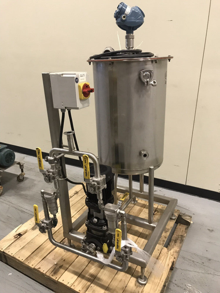 30 Gal Stainless Tank w/ Grundfos CR1S-4 Pump, Rosemount 5300 Level Transmitter