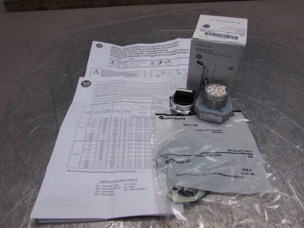 NEW! ALLEN BRADLEY 800T-J2KC7, SER U, 3-POS. SELECTOR SWITCH,WHITE , MAKE OFFER!