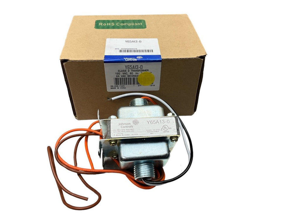 JOHNSON CONTROLS Y65A13-0  CLASS 2 TRANSFORMER- 120 VAC, 60 HZ Primary