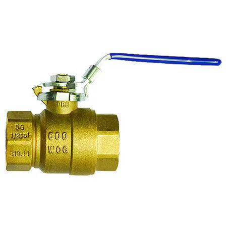 Milwaukee Valve 1-1/4" Ba-475Bll 1-1/4" Fnpt Brass Ball Valve Inline