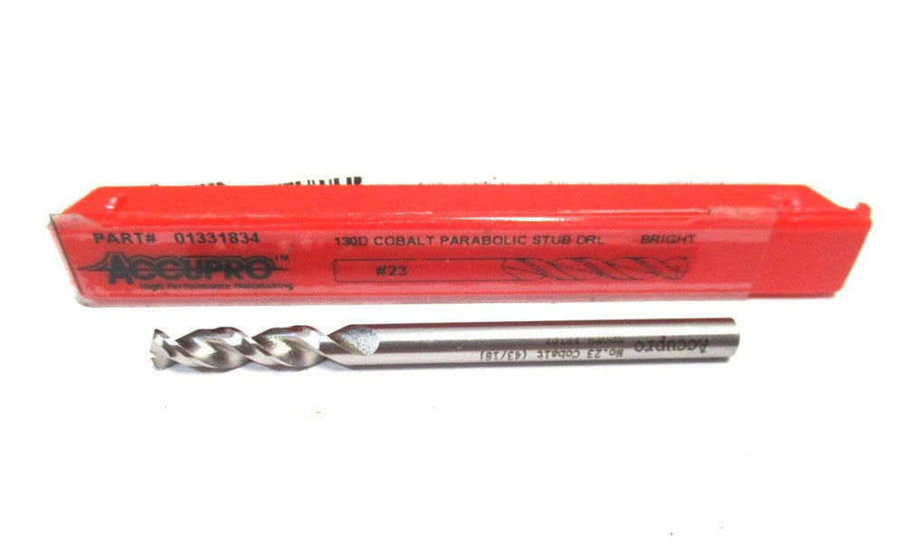 Accupro (01331834) 5/32 RH Split Point Parabolic Cobalt Screw Machine Stub Drill