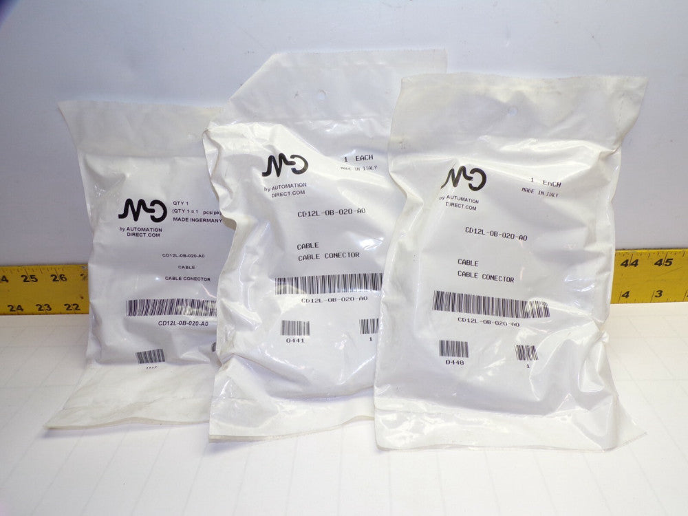 3) NEW AUTOMATION DIRECT 5 PIN STRAIGHT FEMALE CABLE CONNECTOR  CD12L-0B-020-A0