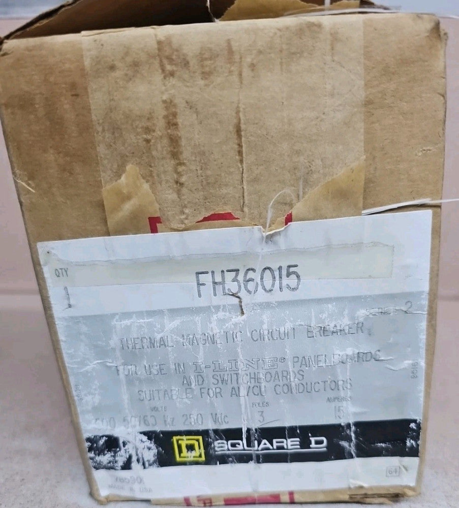 Square D FH36015 15A 600V 3Pole  ILine Circuit Breaker NTO