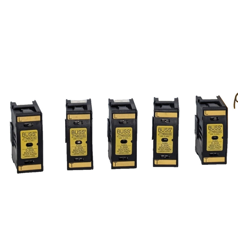 Lot of 5: Bussmann Buss JTN60030 Fuse Holders, Class J, 0-30A, 600VAC