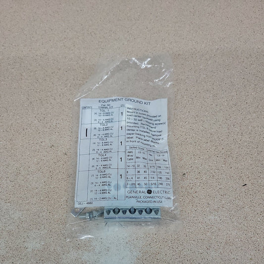 (1) New GE TGL2 Equipment Ground Kit, one screw missing  (bb)