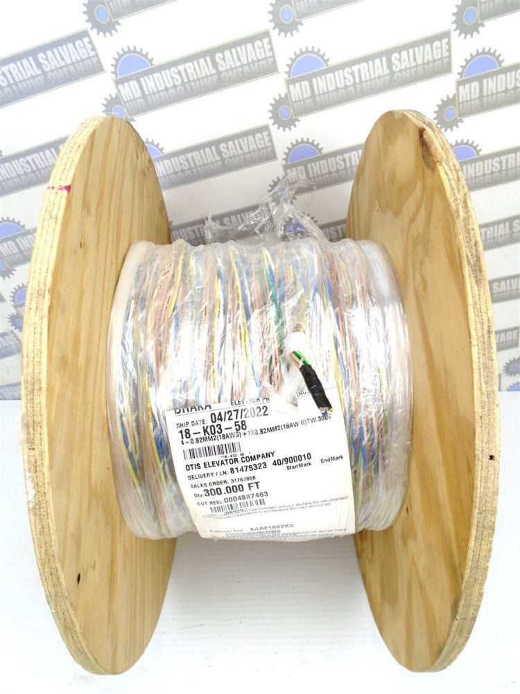 DRAKA OTIS 18-K03-58 AAA21602K3 (300ft Spool) 4-0.82MM2(18AWG)+ 1X0.82mm2(18AWG)