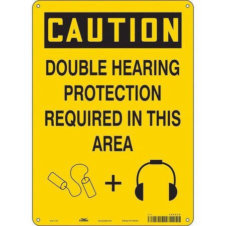 Condor 466C38 Safety Sign, 14 In Height, 10 In Width, Polyethylene, Vertical