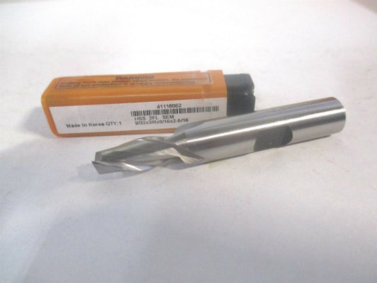 (E1030018) 9/32" x 9/16" x 3/8" x 2-5/16" High Speed Steel 2Fl Square End Mill 