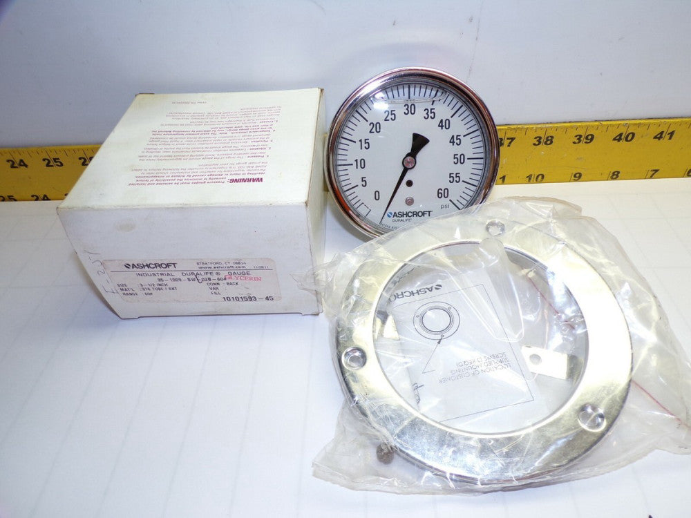 NEW ASHCROFT STAINLESS GAUGE SIZE 3-1/2" OIL FILLED MOUNT KIT 35-1009-SW-02B-60#