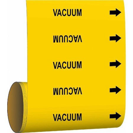 Brady 41479 Pipe Marker,Vacuum,Yellow, 41479