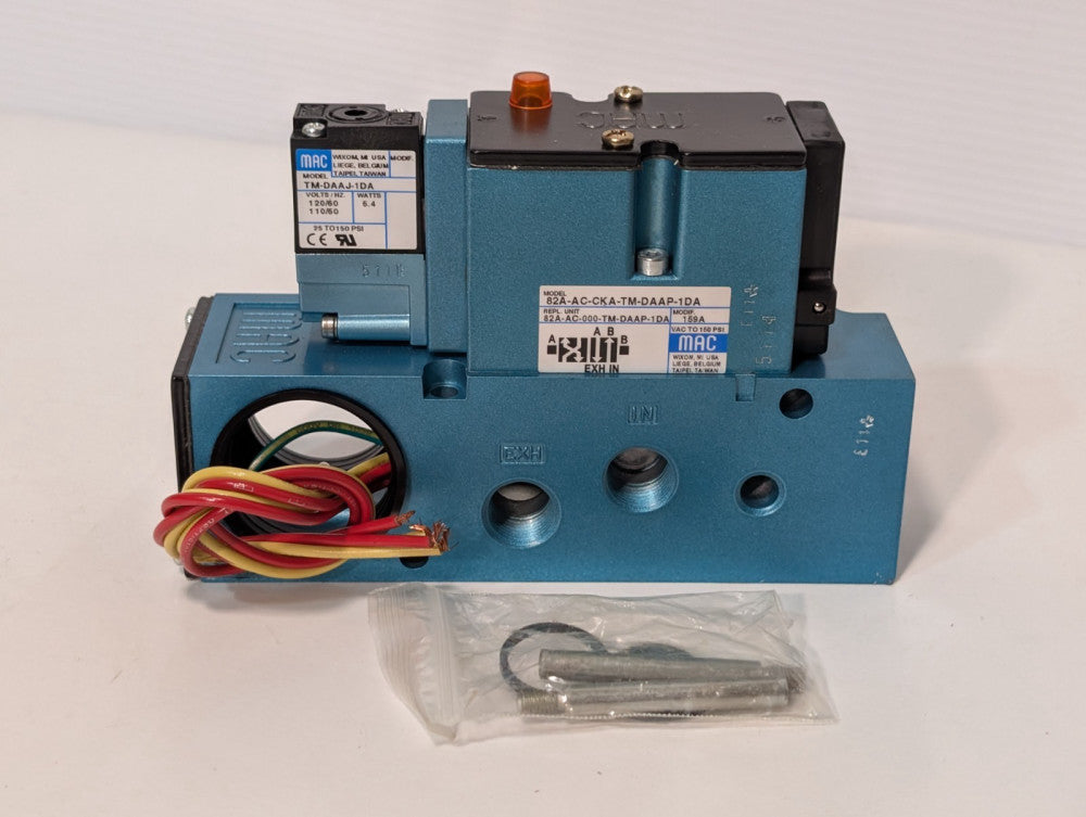 MAC Valves Model 82A-AC-CKA-TM-DAAP-1DA with Model TM-DAAJ-1DA Solenoid Valve