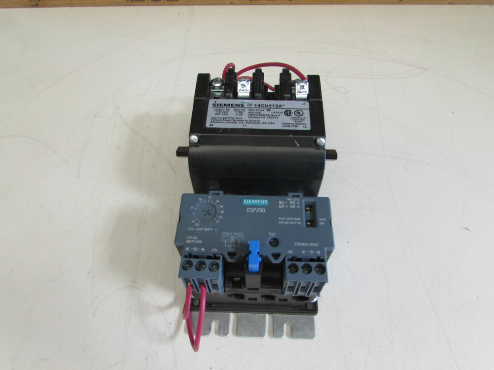 SIEMENS SIZE 0 STARTER 14CU†12A* , W/3UB8123-4DW2, 110/120V COIL  MAKE OFFER!