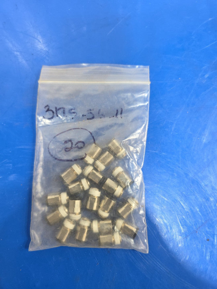 Pack of 20 Legris 3175 56 11 Fittings 1/4" TUBE X 1/8" NPTM Nickel plated brass