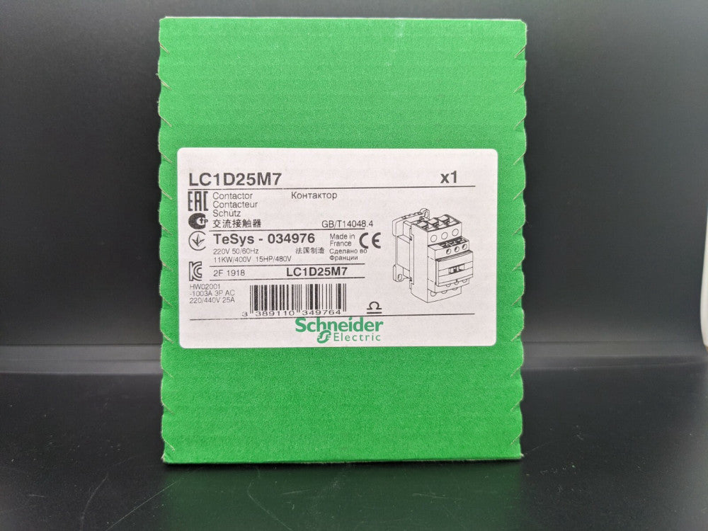 Square D LC1D25M7 25 Amp 3 Pole 220V AC Contactor