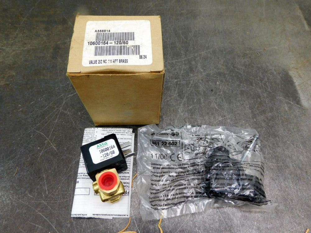 Asco Valve 10600164 1/4" Npt Solenoid Valve 120v vac 1PH 43004923 A888814