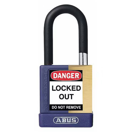 ABUS 20042 Keyed Padlock, Open, Rectangular Steel Body, Hardened Steel Shackle,
