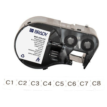 Brady M4c-375-412 Tag,Polypropylene,White,Matte Finish