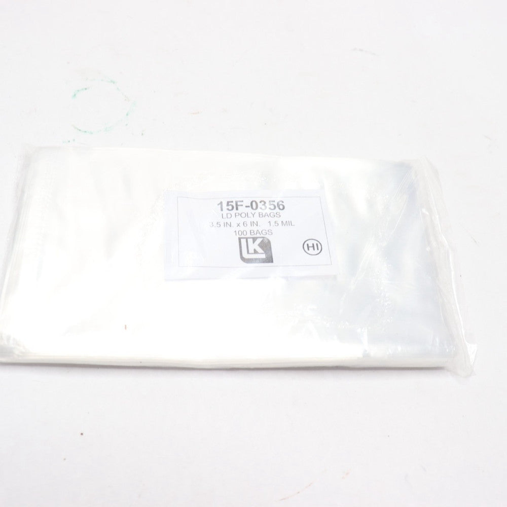 (100-Pk) LK Low Density Flat Bag Clear 1.5 mil 3-1/2 x 6" 15F-0356