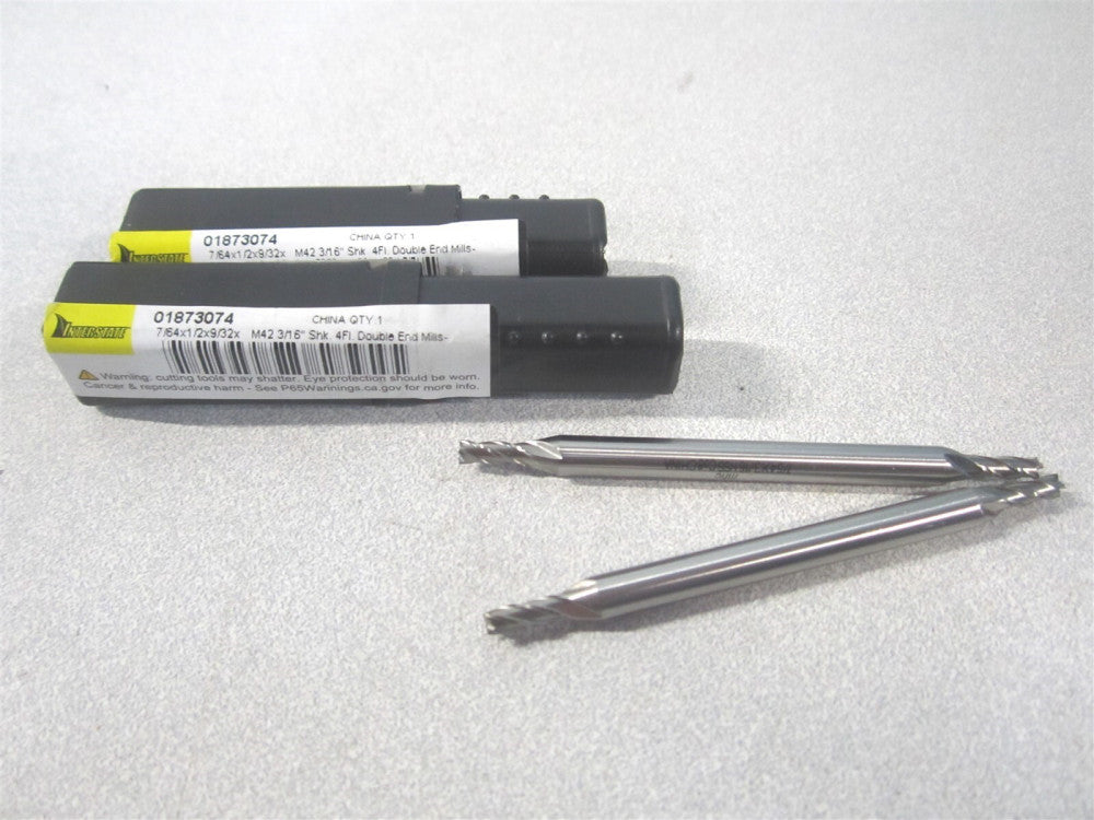 (723-4342) 7/64" x 9/32" x 3/16" x 2-5/8" OAL Cobalt 4Fl Square End Mill - Qty 2