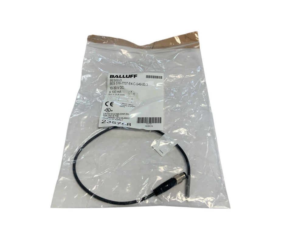 Balluff BES00J3 4mm Inductive Sensor M8 3-Pin 0.3m BES 516-3007-E4-C-S49-00,3