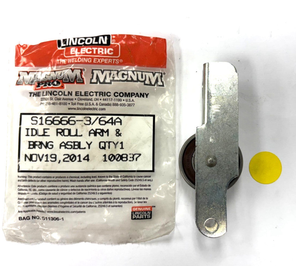 LINOLN ELECTRIC IDLE ROLL ARM AND BEARING ASSEMBLY S16666-3/64A