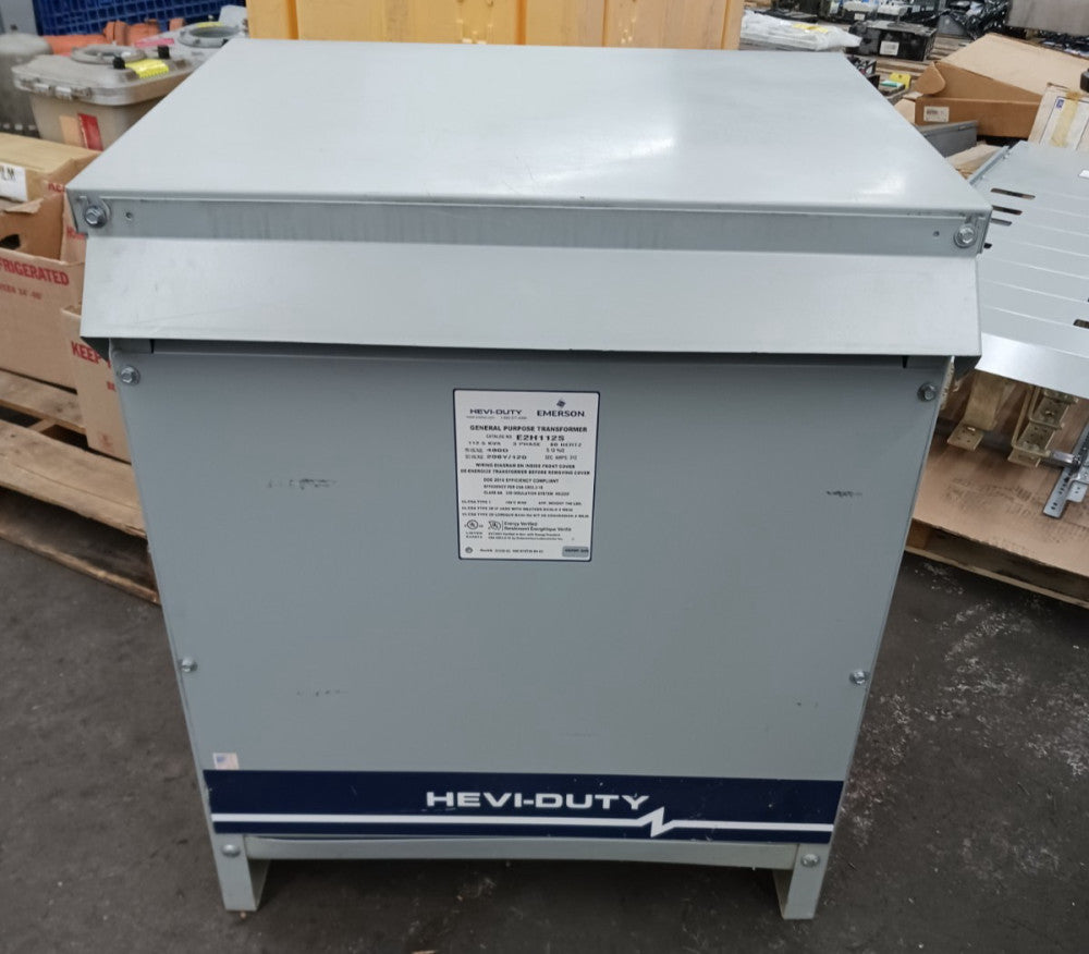 Hevi-Duty 112.5 KVA Transformer 480 HV ▲208Y/120 LV 3R Hood 3 Phase E2H112S