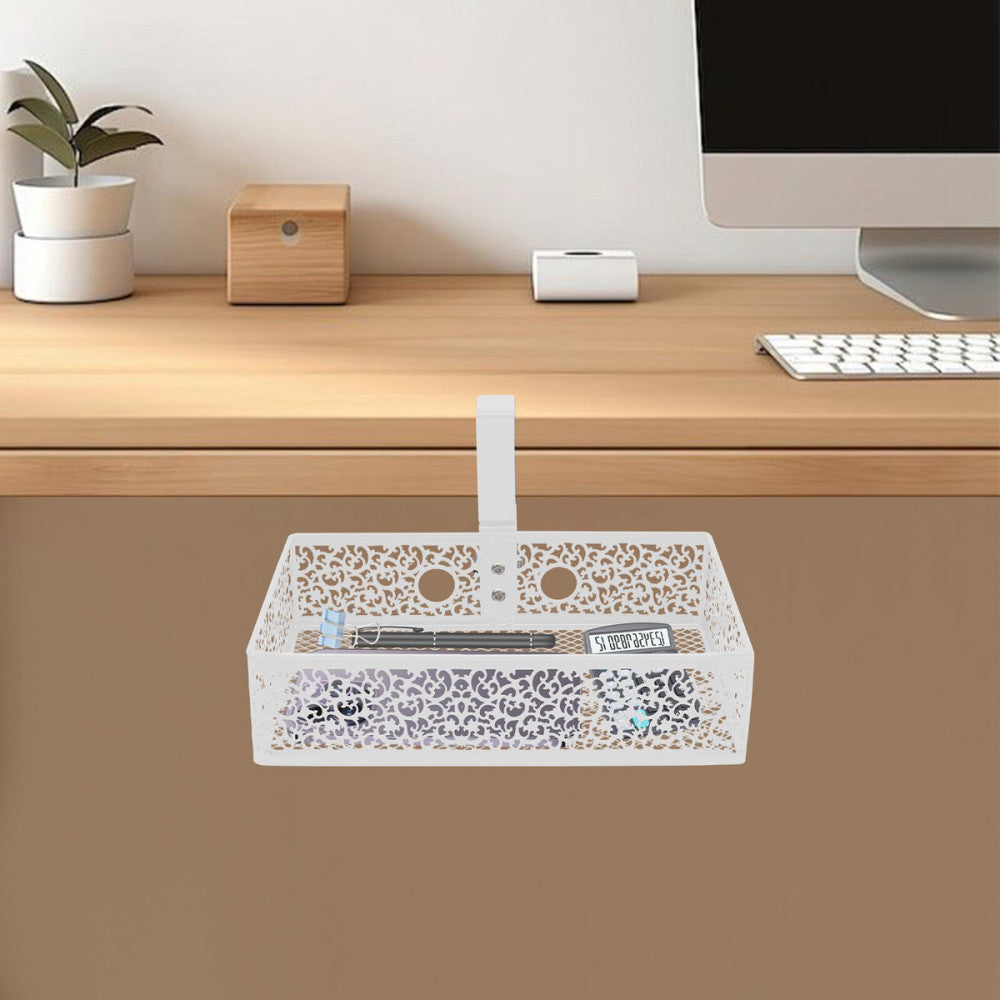 360?? Rotatable  Under Desk Storage Organizer Under Desk Storage Basket