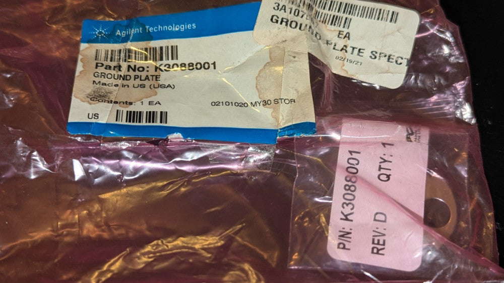 Agilent K3088001 Ground Slit Plate for 959, 959D Leak Detector New & Sealed