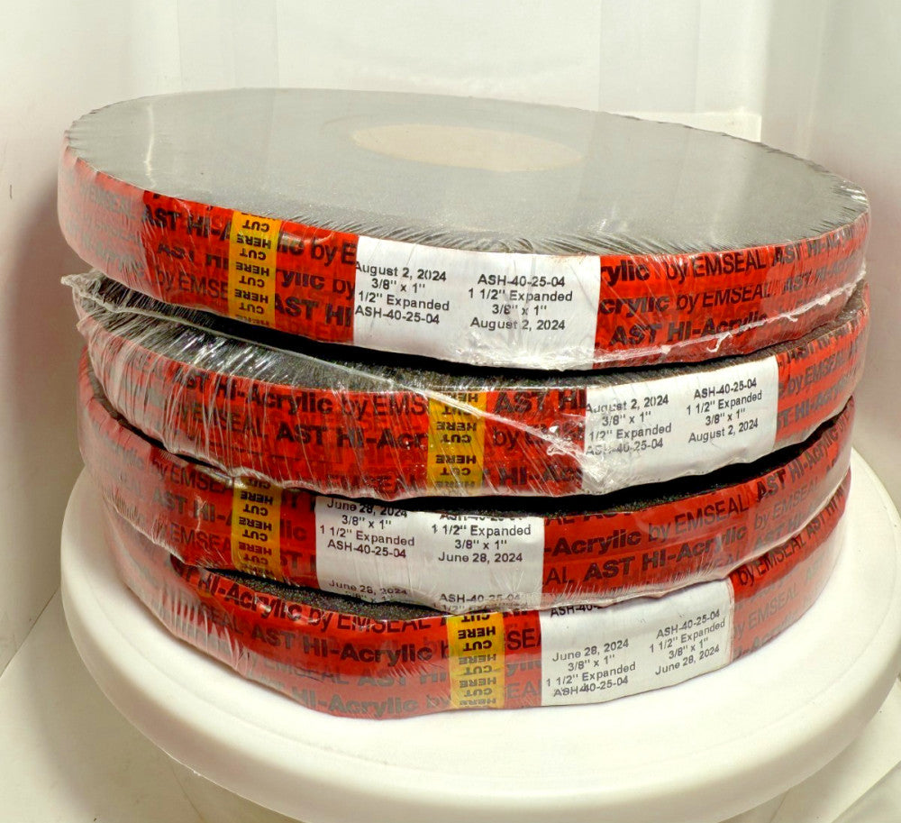 (Lot of 4) Emseal AST 3/8" x 1" ASH-40-25-04 Expanding Hi-Acrylic Sealant Tape