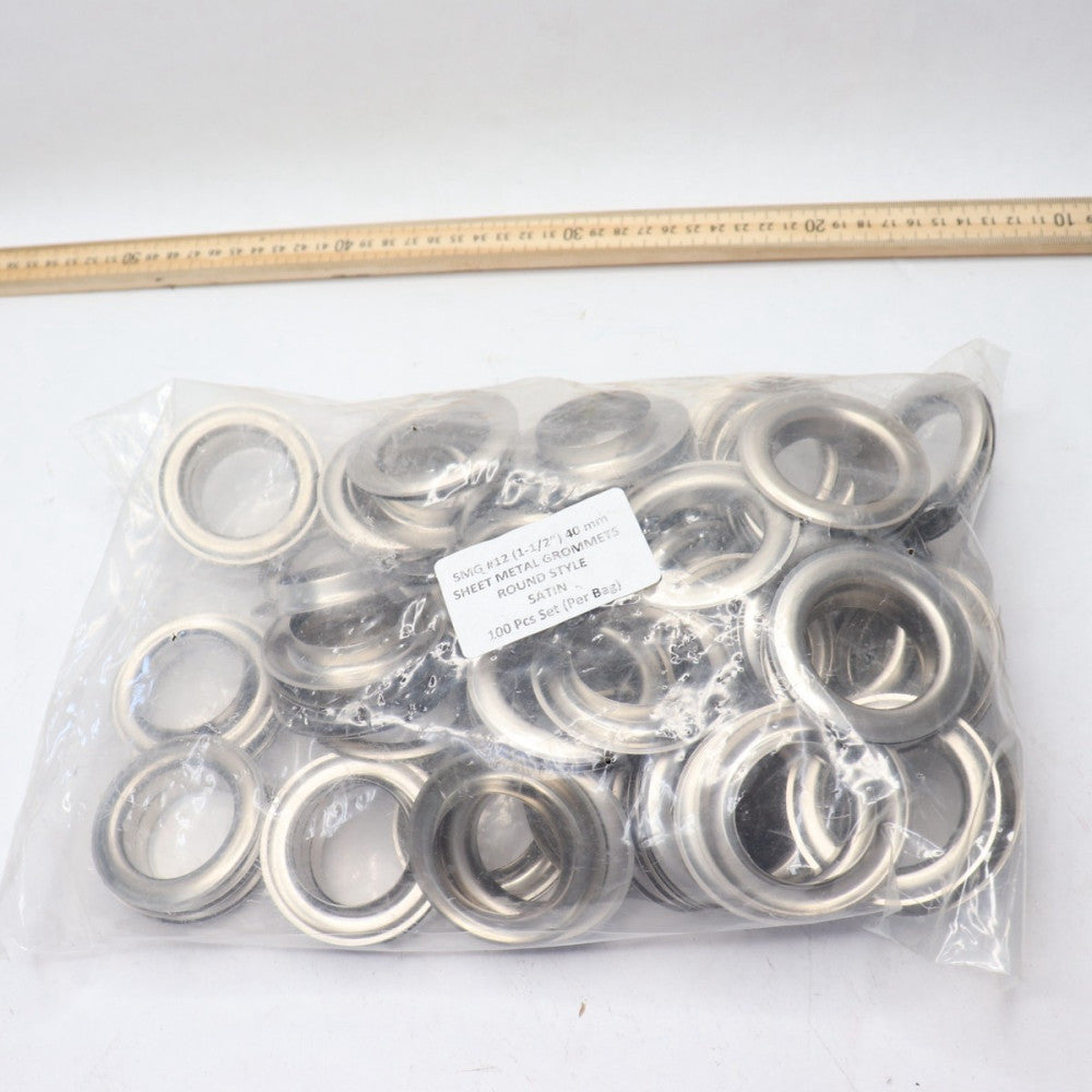 (100-Pk) Sheet Metal Grommets Round Style Satin 1-1/2"