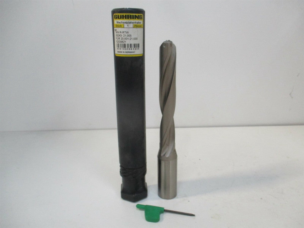 Guhring (4031093693905) 20.01mm - 21.00mm RT 800 Body Coolant Through Drill Bit