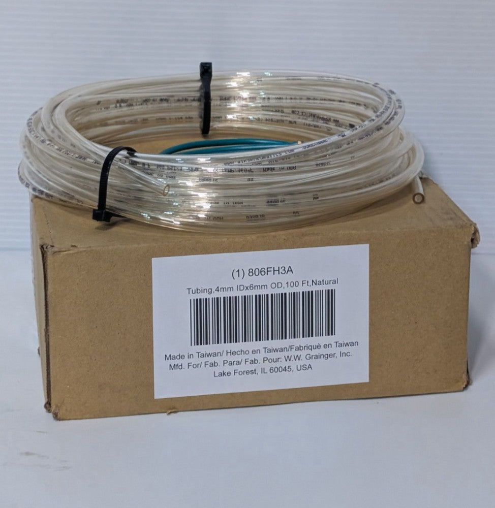 Grainger 806FH3A 4mm ID x 6mm OD natural 100ft SURETHANE tubing, grounding wires