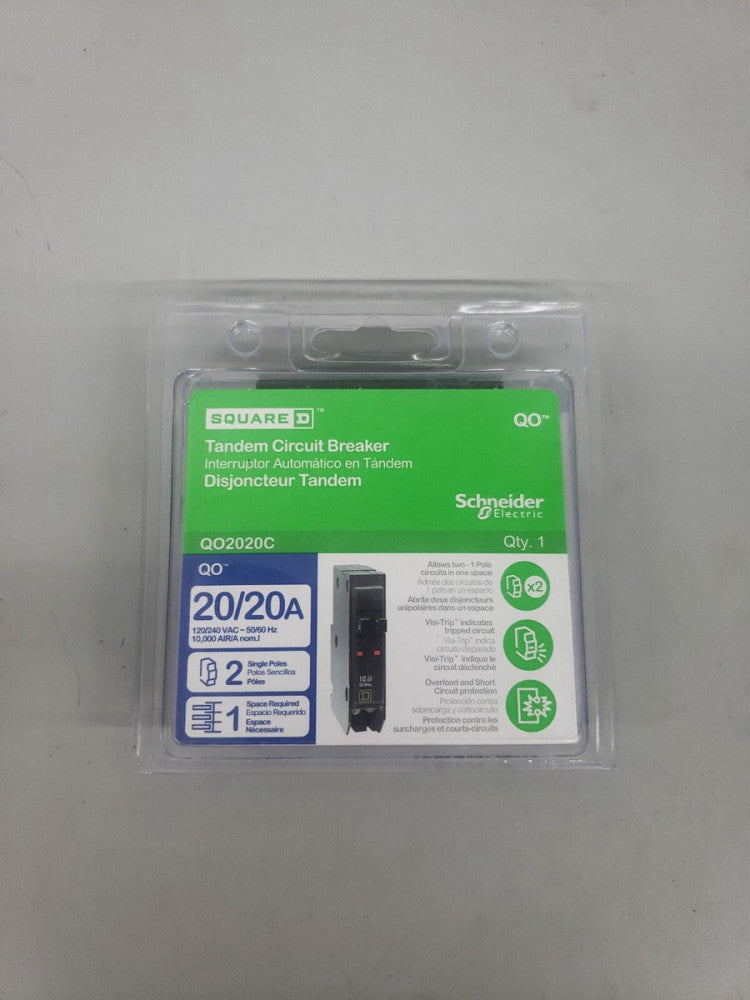 Sealed Square D QO2020 QO2020C Twin/Tandem  20 amp 2 Single Poles Breaker New