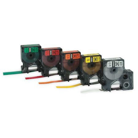 Dymo 18432 Label Tape Cartridge, Black/Yellow, Labels/Roll: Continuous