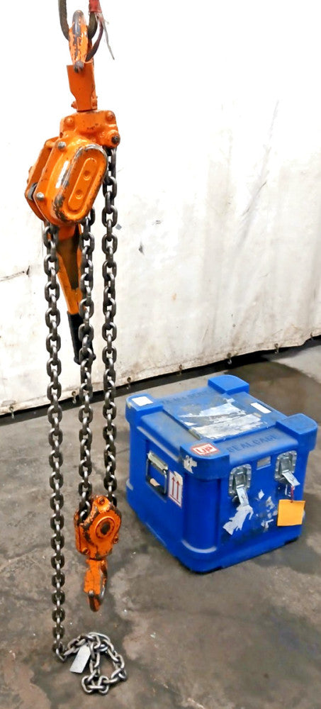 HARRINGTON LEVER HOIST CODE LB060B LOT NO L5A930 6 TON LBS CHAIN LENGTH 140 IN.
