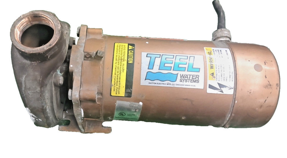 TEEL 3 HP STRAIGHT CENTRIFUGAL PUMP 3PH 3 HP 4XZ04 W/DAYTON 1-1/2 HP 3450 RPM