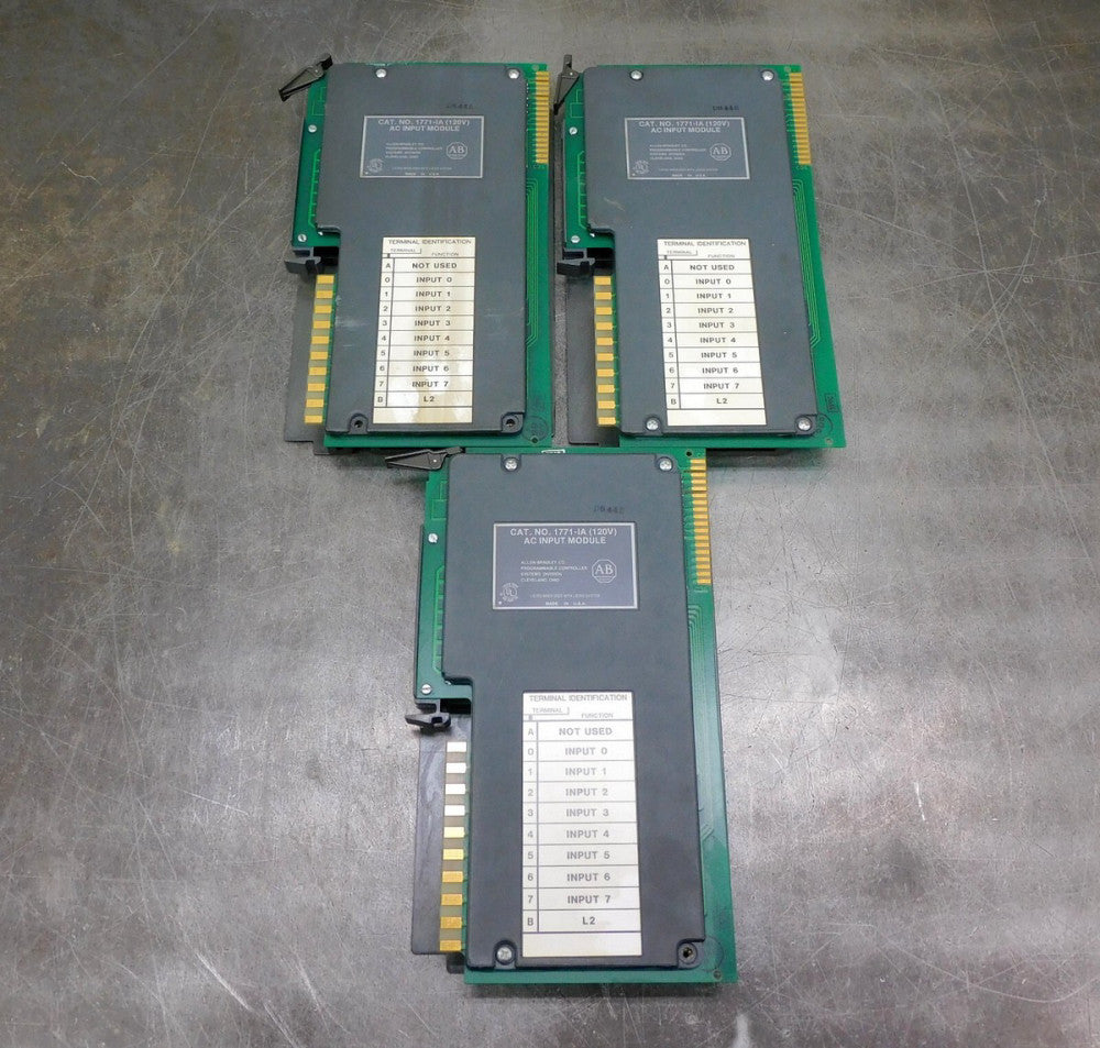 Allen-Bradley 1771-1A AC Input Module 120V 50/60 Hz Lot of Three (3)