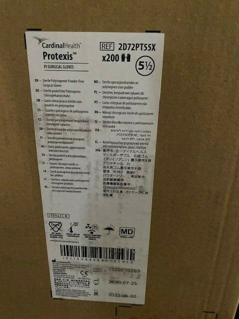 200 Pair CARDINAL HEALTH PROTEXIS PI CLASSIC SURGICAL GLOVES 2D72PT55X EXP 6/23