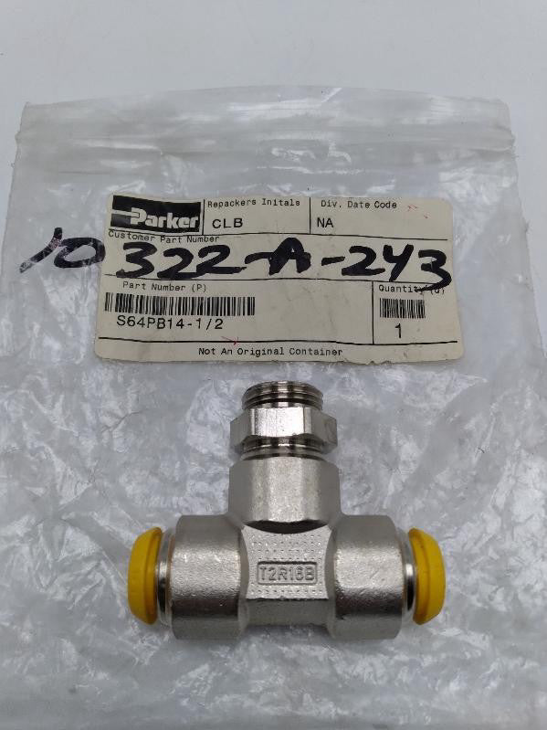 NEW Parker S64PB14-1/2 Metric P/L Male Branch Tee 1/2" 