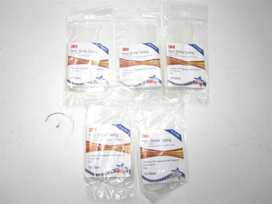 3M (FP0.188CR6"P) 6" Clear Heat Shrink Thin-Wall Tubing 10ct. - Lot of 5