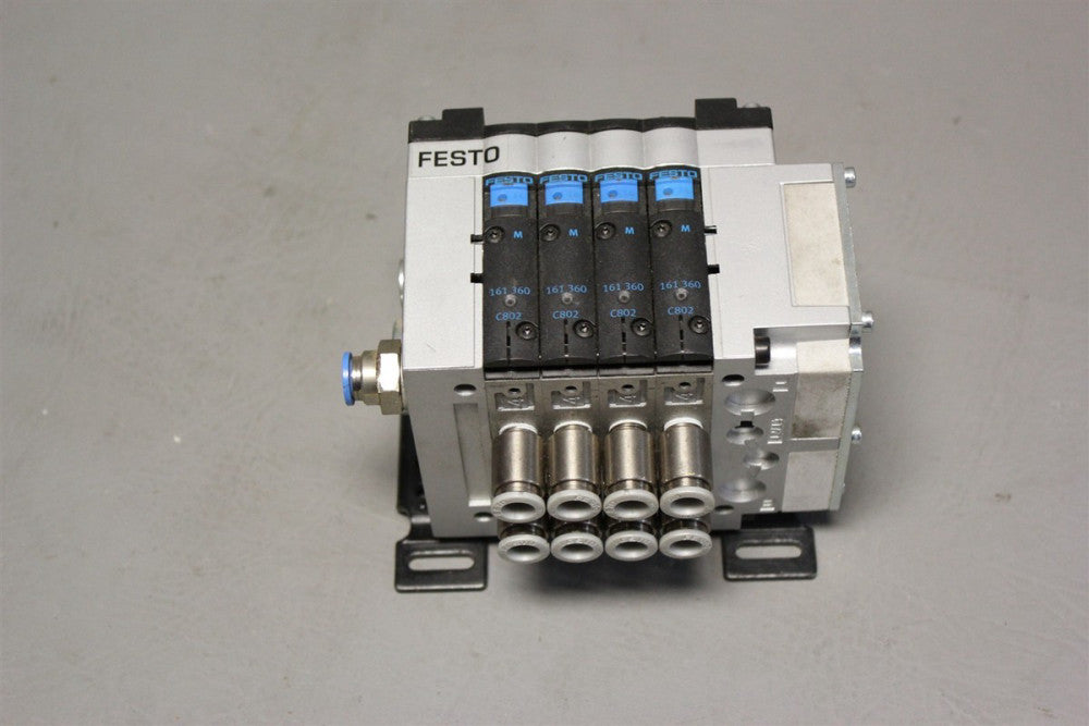 FESTO SOLENOID VALVE MANIFOLD WITH 4 VALVES CPV14-GE-MP-4
