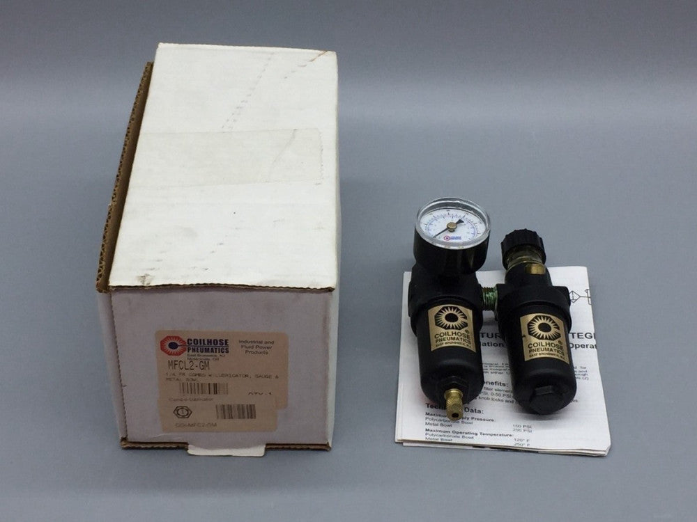 COILHOSE PNEUMATICS MFCL2-GM 1/4 INCH MINI INTEGRAL FILTER/REG AND LUBRICATOR GA