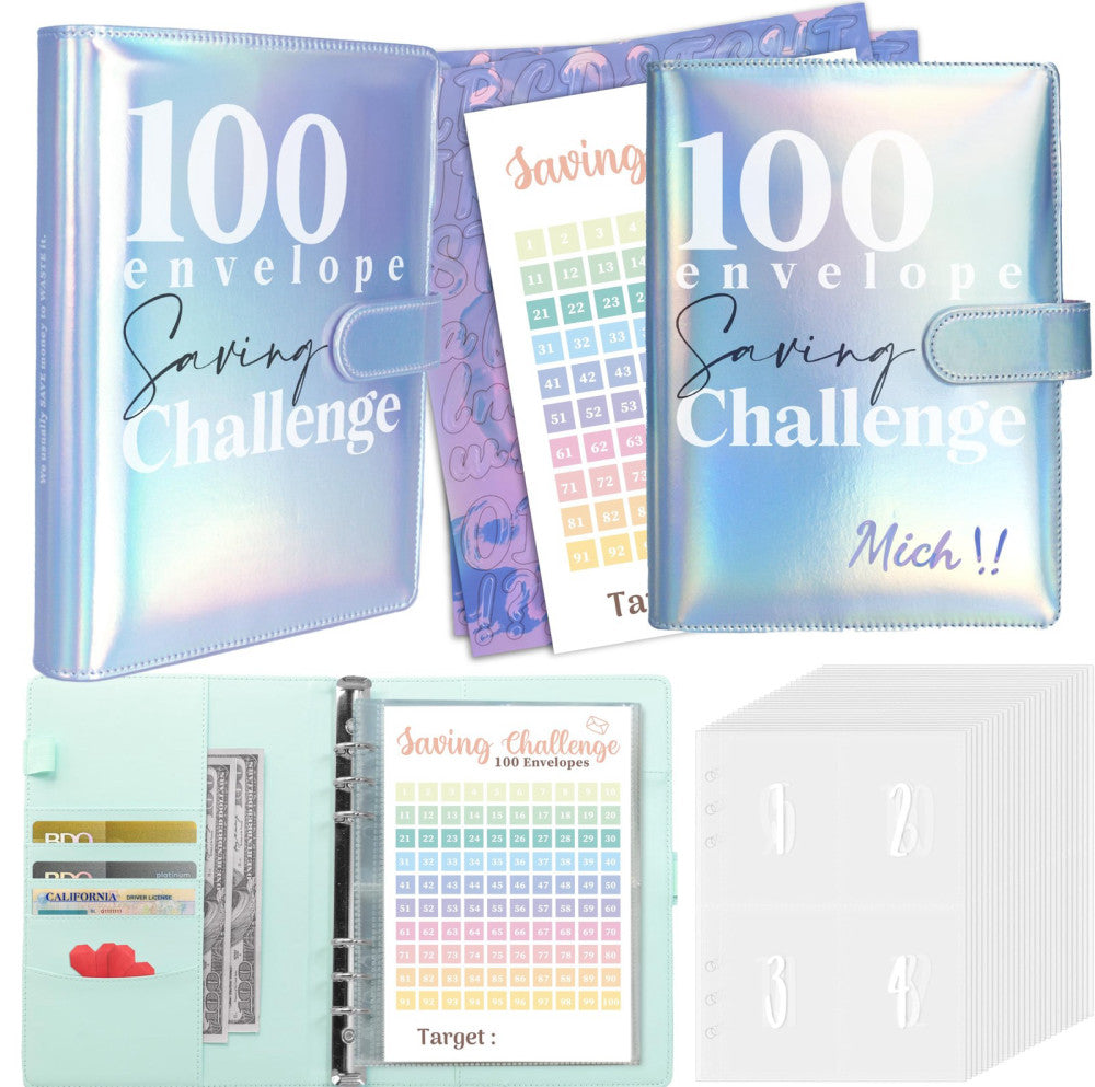 100 Envelopes Money Saving Challenge Binder A5 Savings Budget Challenges Bind...