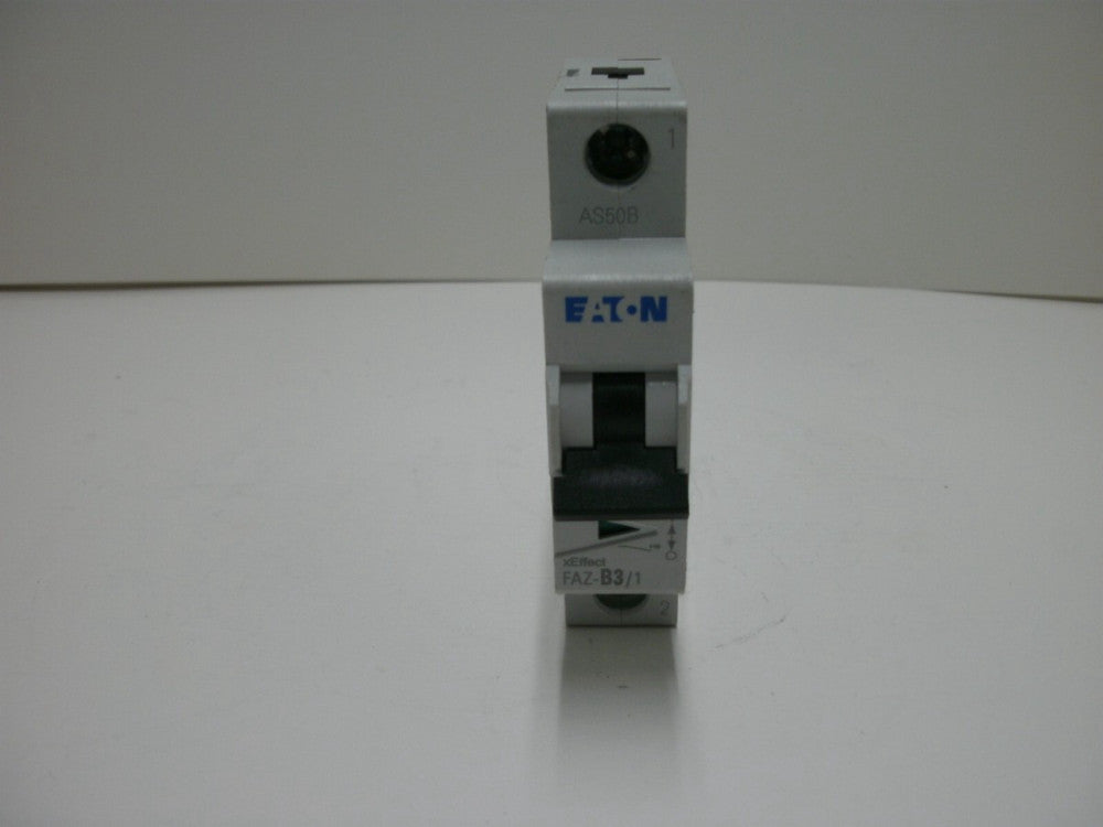 EATON FAZ-B3/1-SP CIRCUIT BREAKER 3A 1 POLE DIN RAIL MOUNT 277VAC / 48VDC