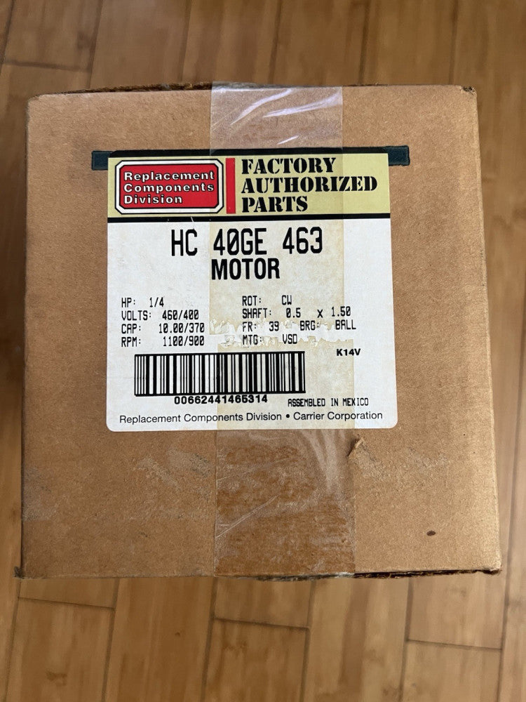 NEW - Carrier Factory Authorized Parts HC40GE463 Condenser Motor 1/4 HP, 460V