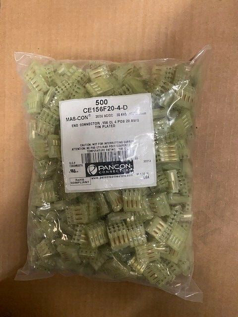 (500 Pack) Pancon CE156F20-4-D End Connector .156 Cl 4 POS 20 AWG Tin Plated