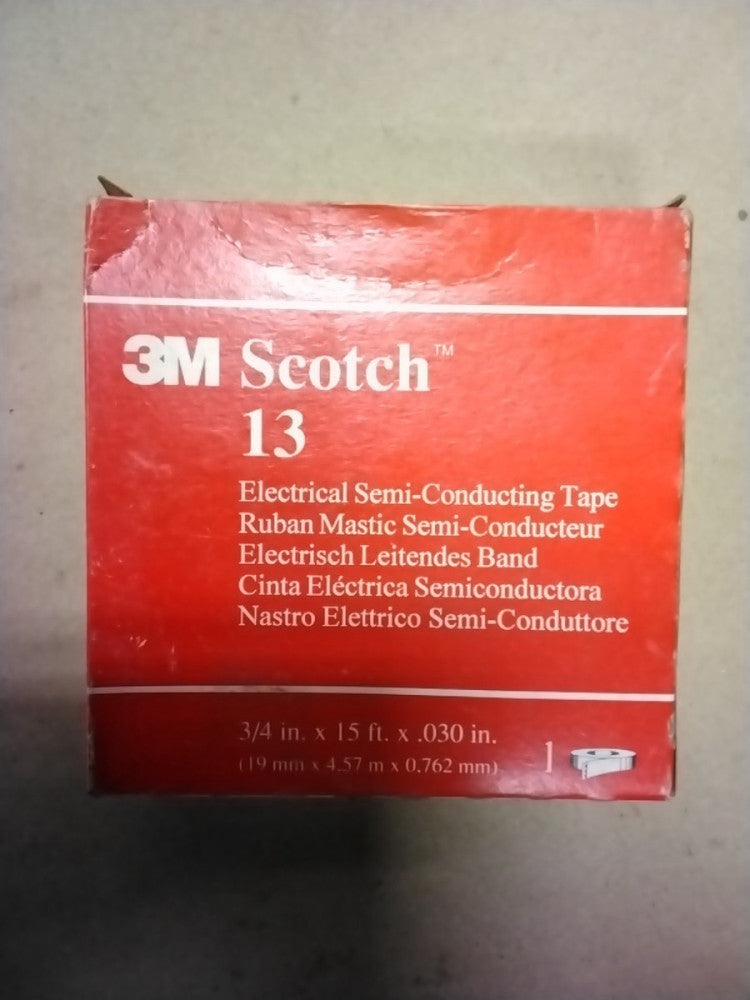 3M Scotch 13 Electrical Semi Conductive Tape 3/4"X15'X.030" 1 Pack