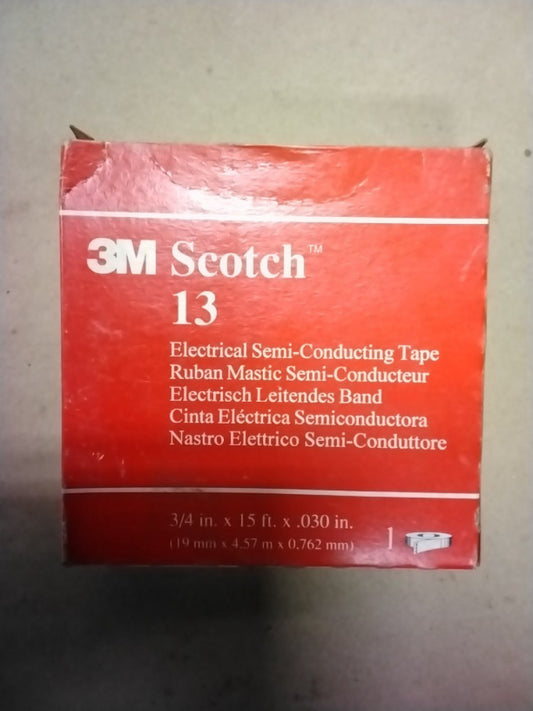 3M Scotch 13 Electrical Semi Conductive Tape 3/4"X15'X.030" 1 Pack