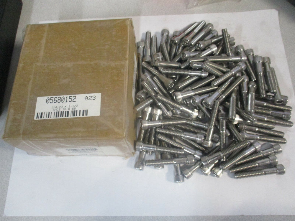 (199543) 1/4-20 UNC 18-8 Stainless Steel Hex Socket Cap Screw - Pack of 100 
